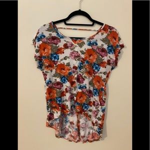 Coral print forever 21 shirt